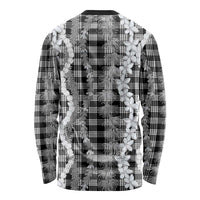 Hawaiian Ohia Lehua Lei Long Sleeve Shirt Plaid Palaka Eleele Pattern - Polynesian Pride