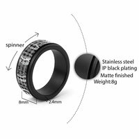 Hawaiian Ohia Lehua Lei Spinner Ring Plaid Palaka Eleele Pattern - Polynesian Pride