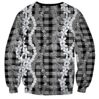 Hawaiian Ohia Lehua Lei Sweatshirt Plaid Palaka Eleele Pattern - Polynesian Pride