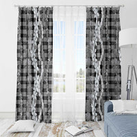 Hawaiian Ohia Lehua Lei Window Curtain Plaid Palaka Eleele Pattern - Polynesian Pride