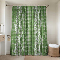 Hawaiian Ohia Lehua Lei Bathroom Set Plaid Palaka Omaomao Pattern - Polynesian Pride