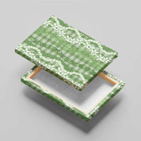 Hawaiian Ohia Lehua Lei Canvas Wall Art Plaid Palaka Omaomao Pattern - Polynesian Pride