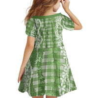 Hawaiian Ohia Lehua Lei Family Matching Off Shoulder Maxi Dress and Hawaiian Shirt Plaid Palaka Omaomao Pattern - Polynesian Pride