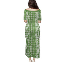 Hawaiian Ohia Lehua Lei Family Matching Puletasi and Hawaiian Shirt Plaid Palaka Omaomao Pattern LT9 - Polynesian Pride