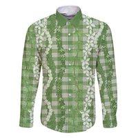 Hawaiian Ohia Lehua Lei Family Matching Tank Maxi Dress and Hawaiian Shirt Plaid Palaka Omaomao Pattern - Polynesian Pride