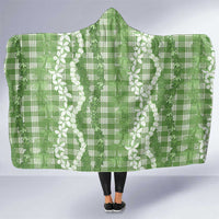 Hawaiian Ohia Lehua Lei Hooded Blanket Plaid Palaka Omaomao Pattern - Polynesian Pride