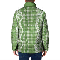Hawaiian Ohia Lehua Lei Padded Jacket Plaid Palaka Omaomao Pattern - Polynesian Pride