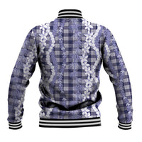 Hawaiian Ohia Lehua Lei Baseball Jacket Plaid Palaka Uliuli hohonu Pattern - Polynesian Pride