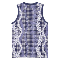 Hawaiian Ohia Lehua Lei Basketball Jersey Plaid Palaka Uliuli hohonu Pattern - Polynesian Pride