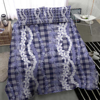Hawaiian Ohia Lehua Lei Bedding Set Plaid Palaka Uliuli hohonu Pattern - Polynesian Pride