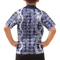 Hawaiian Ohia Lehua Lei Family Matching Puletasi and Hawaiian Shirt Plaid Palaka Uliuli hohonu Pattern LT9 - Polynesian Pride