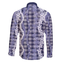 Hawaiian Ohia Lehua Lei Family Matching Short Sleeve Bodycon Dress and Hawaiian Shirt Plaid Palaka Uliuli hohonu Pattern - Polynesian Pride