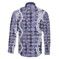 Hawaiian Ohia Lehua Lei Family Matching Tank Maxi Dress and Hawaiian Shirt Plaid Palaka Uliuli hohonu Pattern - Polynesian Pride