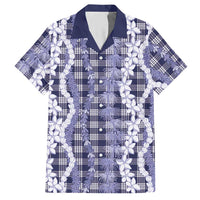 Hawaiian Ohia Lehua Lei Hawaiian Shirt Plaid Palaka Uliuli hohonu Pattern - Polynesian Pride