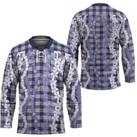 Hawaiian Ohia Lehua Lei Hockey Jersey Plaid Palaka Uliuli hohonu Pattern - Polynesian Pride