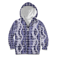 Hawaiian Ohia Lehua Lei Kid Hoodie Plaid Palaka Uliuli hohonu Pattern - Polynesian Pride