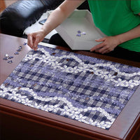 Hawaiian Ohia Lehua Lei Puzzle Plaid Palaka Uliuli hohonu Pattern - Polynesian Pride