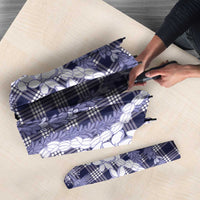 Hawaiian Ohia Lehua Lei Umbrella Plaid Palaka Uliuli hohonu Pattern - Polynesian Pride