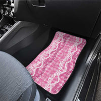 Hawaiian Ohia Lehua Lei Car Mats Plaid Palaka Akala Pattern - Polynesian Pride