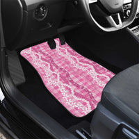 Hawaiian Ohia Lehua Lei Car Mats Plaid Palaka Akala Pattern - Polynesian Pride