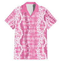 Hawaiian Ohia Lehua Lei Family Matching Mermaid Dress and Hawaiian Shirt Plaid Palaka Akala Pattern - Polynesian Pride