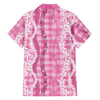 Hawaiian Ohia Lehua Lei Family Matching Short Sleeve Bodycon Dress and Hawaiian Shirt Plaid Palaka Akala Pattern - Polynesian Pride