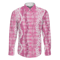 Hawaiian Ohia Lehua Lei Family Matching Summer Maxi Dress and Hawaiian Shirt Plaid Palaka Akala Pattern - Polynesian Pride