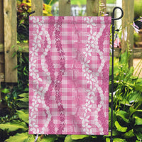 Hawaiian Ohia Lehua Lei Garden Flag Plaid Palaka Akala Pattern - Polynesian Pride