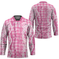 Hawaiian Ohia Lehua Lei Hockey Jersey Plaid Palaka Akala Pattern LT9 - Polynesian Pride