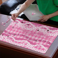 Hawaiian Ohia Lehua Lei Puzzle Plaid Palaka Akala Pattern - Polynesian Pride