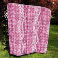 Hawaiian Ohia Lehua Lei Quilt Plaid Palaka Akala Pattern - Polynesian Pride