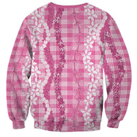 Hawaiian Ohia Lehua Lei Sweatshirt Plaid Palaka Akala Pattern - Polynesian Pride