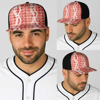 Hawaiian Ohia Lehua Lei Baseball Net Cap Plaid Palaka Ulaula Pattern LT9 - Polynesian Pride