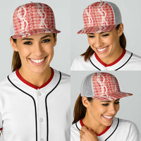 Hawaiian Ohia Lehua Lei Baseball Net Cap Plaid Palaka Ulaula Pattern LT9 - Polynesian Pride