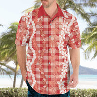 Hawaiian Ohia Lehua Lei Hawaiian Shirt Plaid Palaka Ulaula Pattern - Polynesian Pride