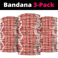 Hawaiian Ohia Lehua Lei Neck Gaiter Plaid Palaka Ulaula Pattern - Polynesian Pride