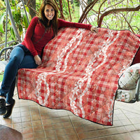 Hawaiian Ohia Lehua Lei Quilt Plaid Palaka Ulaula Pattern - Polynesian Pride