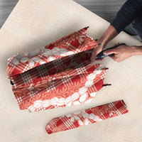 Hawaiian Ohia Lehua Lei Umbrella Plaid Palaka Ulaula Pattern - Polynesian Pride