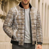 Hawaiian Ohia Lehua Lei Bomber Puffer Jacket Plaid Palaka Kalaihaahaa Pattern - Polynesian Pride