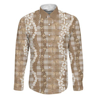 Hawaiian Ohia Lehua Lei Family Matching Off Shoulder Maxi Dress and Hawaiian Shirt Plaid Palaka Kalaihaahaa Pattern - Polynesian Pride