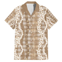 Hawaiian Ohia Lehua Lei Family Matching Puletasi and Hawaiian Shirt Plaid Palaka Kalaihaahaa Pattern - Polynesian Pride