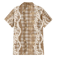 Hawaiian Ohia Lehua Lei Family Matching Short Sleeve Bodycon Dress and Hawaiian Shirt Plaid Palaka Kalaihaahaa Pattern LT9 - Polynesian Pride