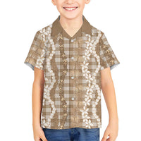 Hawaiian Ohia Lehua Lei Family Matching Short Sleeve Bodycon Dress and Hawaiian Shirt Plaid Palaka Kalaihaahaa Pattern LT9 - Polynesian Pride