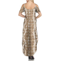 Hawaiian Ohia Lehua Lei Family Matching Summer Maxi Dress and Hawaiian Shirt Plaid Palaka Kalaihaahaa Pattern LT9 - Polynesian Pride