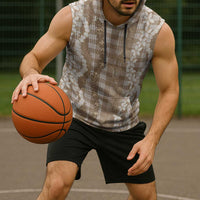 Hawaiian Ohia Lehua Lei Sleeveless Hoodie Plaid Palaka Kalaihaahaa Pattern - Polynesian Pride