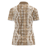 Hawaiian Ohia Lehua Lei Women Polo Shirt Plaid Palaka Kalaihaahaa Pattern LT9 - Polynesian Pride