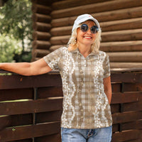 Hawaiian Ohia Lehua Lei Women Polo Shirt Plaid Palaka Kalaihaahaa Pattern LT9 - Polynesian Pride