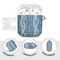 Hawaiian Ohia Lehua Lei AirPods Case Plaid Palaka Uliuli Omaomao Pattern - Polynesian Pride