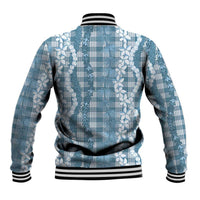 Hawaiian Ohia Lehua Lei Baseball Jacket Plaid Palaka Uliuli Omaomao Pattern - Polynesian Pride