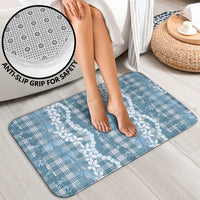 Hawaiian Ohia Lehua Lei Bathroom Set Plaid Palaka Uliuli Omaomao Pattern - Polynesian Pride